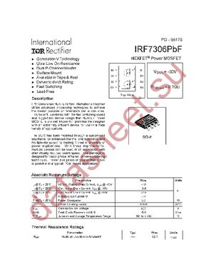 IRF7306PBF datasheet  